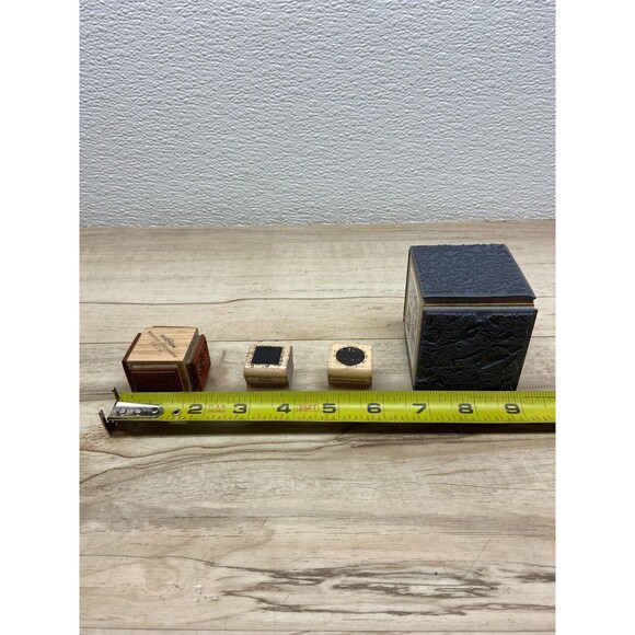 Set Of 4 Mixed Brands Wood Mounted Rubber Stamps - Picture 3 of 3
